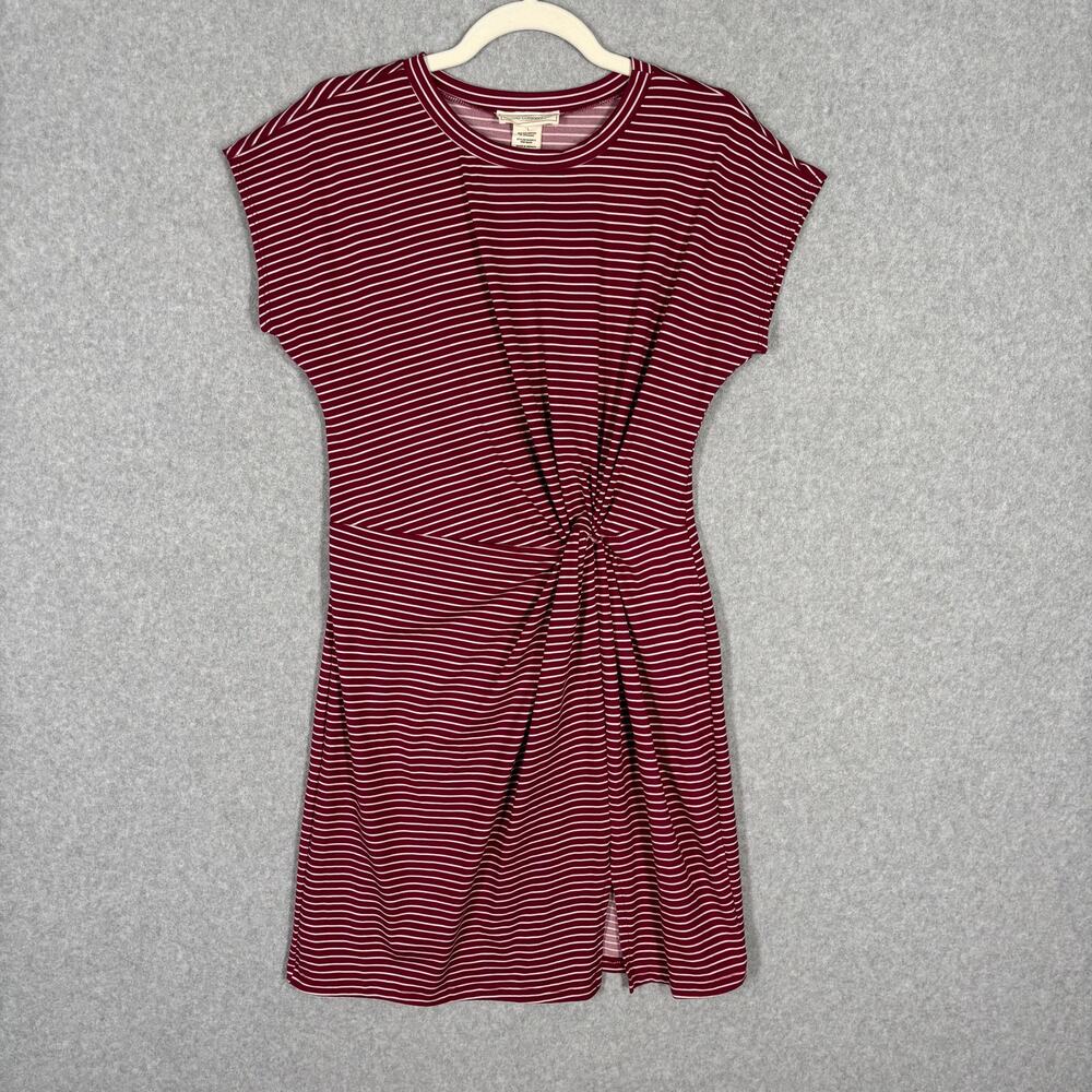 No Comment Dress Juniors‎ Large Burgundy Shirt Twist Knot Jersey Stretch Comfort
